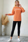 Orange-3 THANKFUL Letter Graphic Corded Sweatshirt