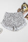 White Leopard Print Frayed Hem Denim Shorts