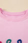 Pink Merry Every Thing Tinsel Slogan Sweatshirt
