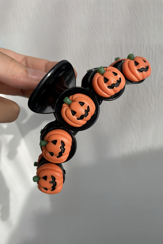 Orange Halloween Pumpkin Hair Claw Clip