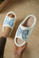 Fuzzy Embroidered Bow Open-Toe Slippers – Soft, Sweet & Cozy