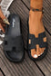 Cutout Open Toe Platform Slide Sandals