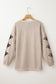 Smoke Gray Gobble Turkey Thanksgiving Sequined Patch Corded Baggy Sweatshirt