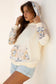 Beige Geo Pattern Patchwork Hoodie with Kangaroo Pocket