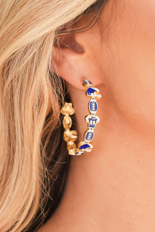 Football Game Day Hoop Earrings
