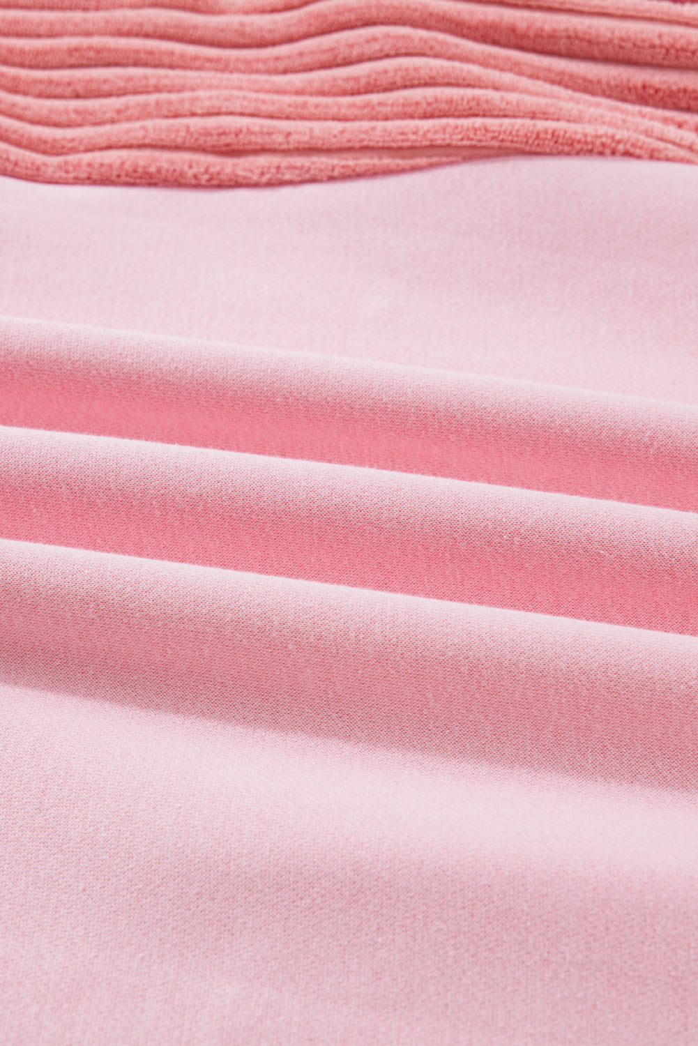 Light Pink Sequin Nutcracker Textured Sleeve Patchwork Sweatshirt