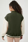 Mist Green Corduroy Fleece Patchwork Buttoned Bomber Coat