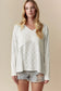 Embroidered Patchwork V-Neck Top – White