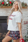 Mama Claus Plaid Letter Tee Nutcracker Shorts Two Piece Pajama Lounge Set