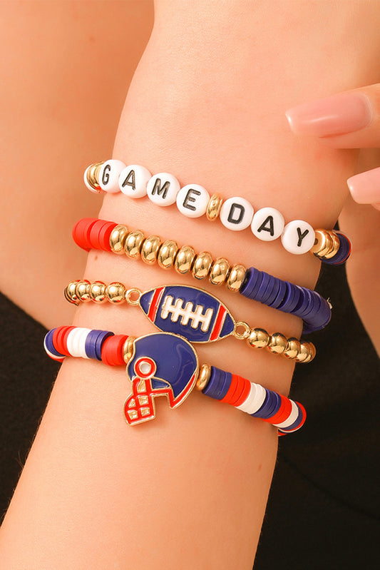 Game Day Helmet Beaded Bracelet Set
