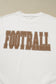 White Football Letter Graphic Crew Neck Sweatshirt
