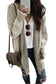 Rose Plaid Contrast Trim Casual Knit Long Cardigan