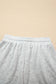 Light Grey Colorblock Raw Hem Pullover and Shorts Set