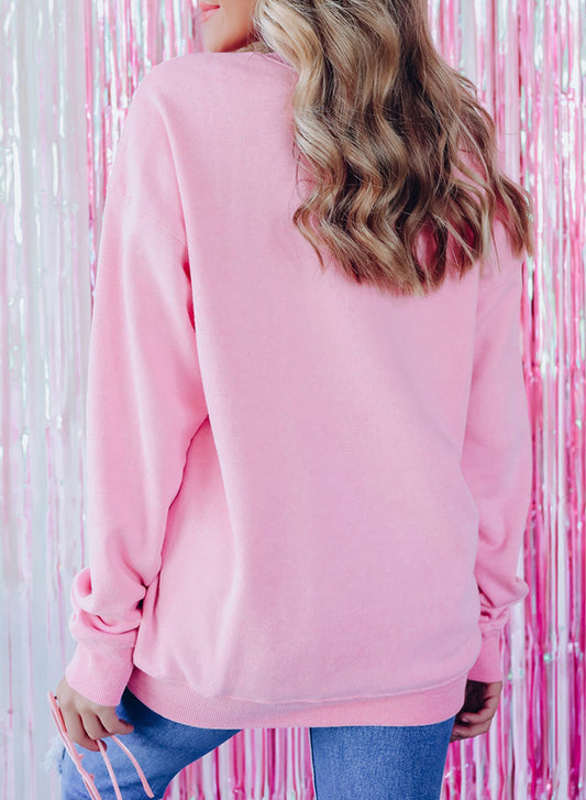 Pink Merry Every Thing Tinsel Slogan Sweatshirt