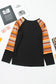 Orange Spooky Season Sequin Patched Contrast Long Sleeve Top