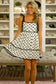 White Contrast Bow-Trimmed Knotted Shoulder Mini Dress