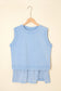 Two Piece Mineral Wash Cotton Tank Top Lined Split Skirt Set