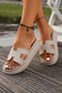 Cutout Open Toe Platform Slide Sandals