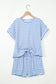 Coastal Stripe Lounge Set – Top & Pocket Shorts