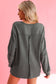 Gray Waffle and Crinkle Patchwork Long Sleeve Top