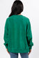 Dark Green Merry Everything Letter Graphic Ribbed Loose Sweatshirt