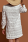 White Lace Floral Round Neck Puff Sleeve Shift Mini Dress