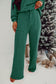 Evergreen Crinkle Rib Jolly Pattern Long Sleeve Top and Pockets Pants Set