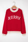 Red Merry Color Block Edge Drop Shoulder Cozy Sweater