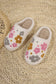 White Floral Fuzzy Slippers