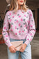 Sweet Floral Print Drop Shoulder Cropped Sweater