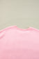 Pink LOVER Letter Graphic Drop Shoulder Pullover Sweatshirt