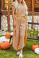 Stripe Rainbow Tee Tasseled String Wide Leg Pants Set