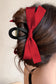 Black Solid Color Ribbon Bow Decor Hair Clip