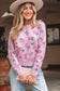 Sweet Floral Print Drop Shoulder Cropped Sweater
