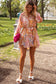 Yellow Ruffled Buttoned Knotted High Waist Floral Mini Dress