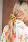 Yellow Crochet Flower Hair Scrunchie