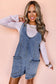 Dusk Blue Sleeveless Denim Romper with U-Neck & Pockets