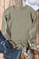 Green Ribbed Round Neck Drop Sleeve Pullover Sweatshirt