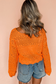 Carrot Orange Solid Color Crochet Scallop Edge Sweater