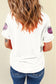 White Sequin Pumpkin Face Patched Crew Neck Holiday T-Shirt