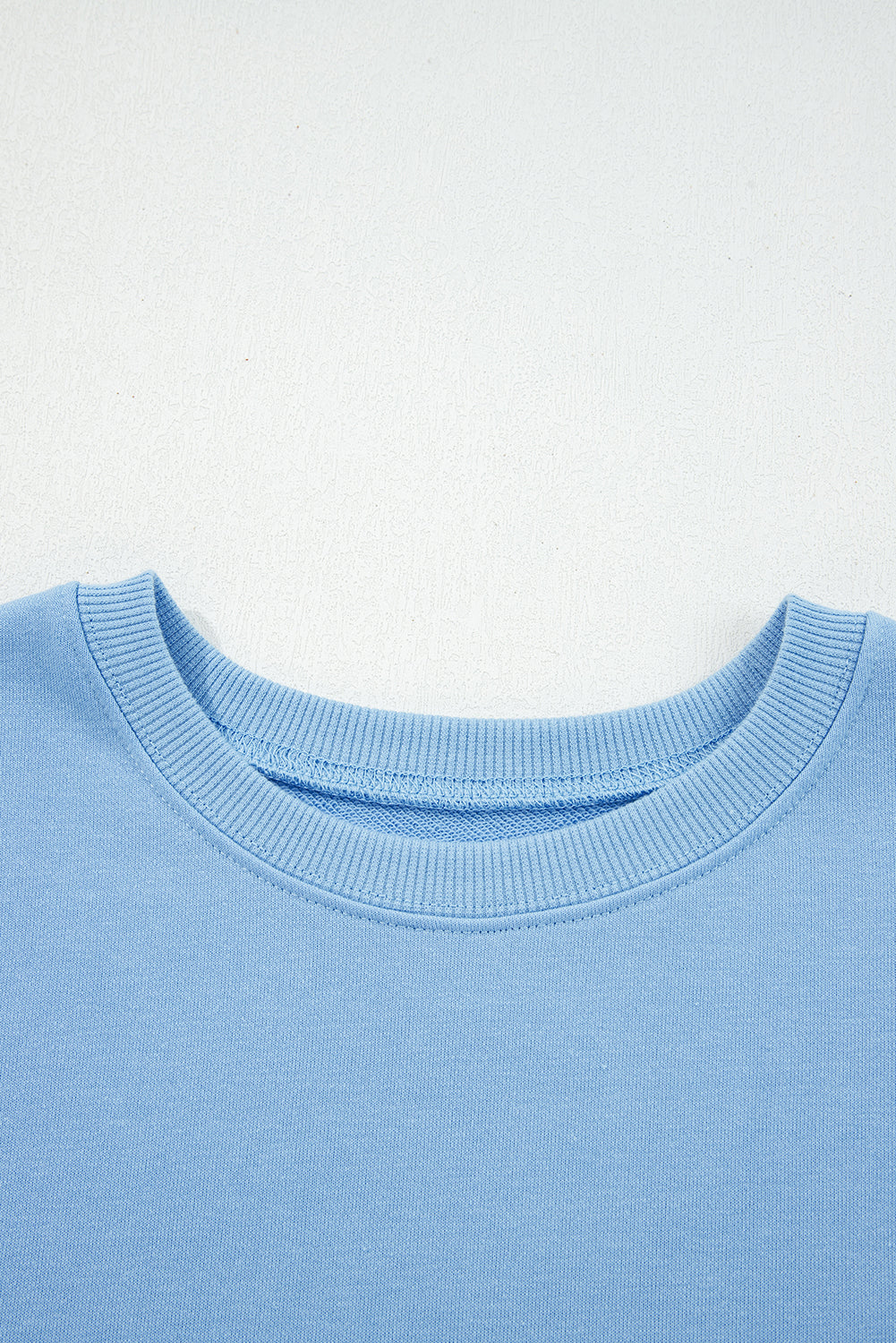 Blue Floral Patchwork Drop Shoulder Pullover and Sweatpants Lounge Set