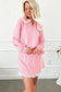 Pink Peter Pan Lace Embellished Neck Collision Sweatshirt and Skirt Two Piece Set