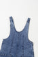 Dusk Blue Sleeveless Denim Romper with U-Neck & Pockets