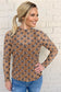 Brown Game Day Football Mesh Sheer Long Sleeve Top