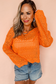 Carrot Orange Solid Color Crochet Scallop Edge Sweater