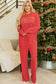 Red Jolly Corded Long Sleeve Top and Pants Set