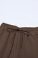 Brown Textured Loose Fit T-Shirt and Drawstring Pants Set