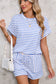 Coastal Stripe Lounge Set – Top & Pocket Shorts