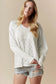 Embroidered Patchwork V-Neck Top – White