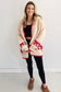 Bow Pattern Textured Open Front Baggy Cardigan
